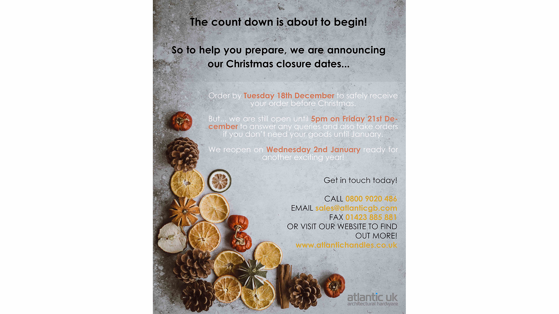 Christmas Opening Hours! image