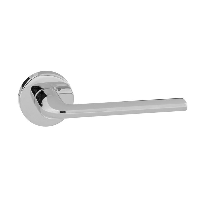 FMR133PC Forme Milly Lever Door Handle on Minimal Round Rose - Polished Chrome