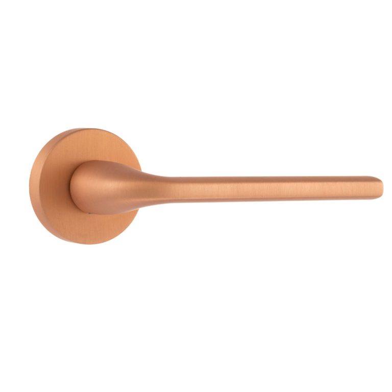 FMR133USC Forme Milly Lever Door Handle on Minimal Round Rose - Urban Satin Copper