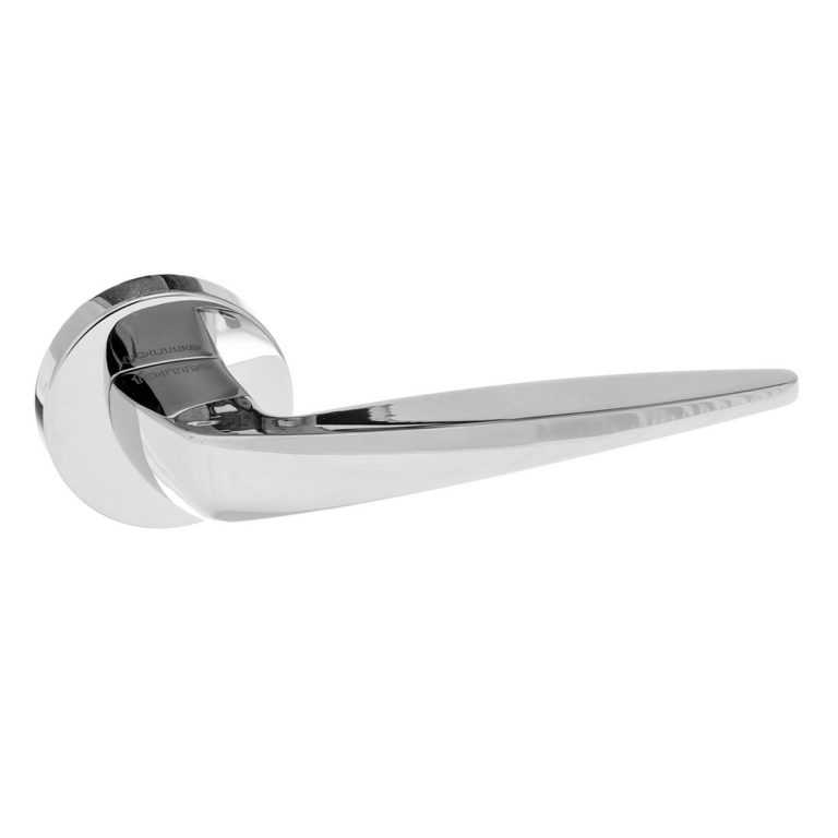 LIMITED EDITION FMR272PC Forme Foglia Lever Door Handle on Minimal Round Rose - Polished Chrome
