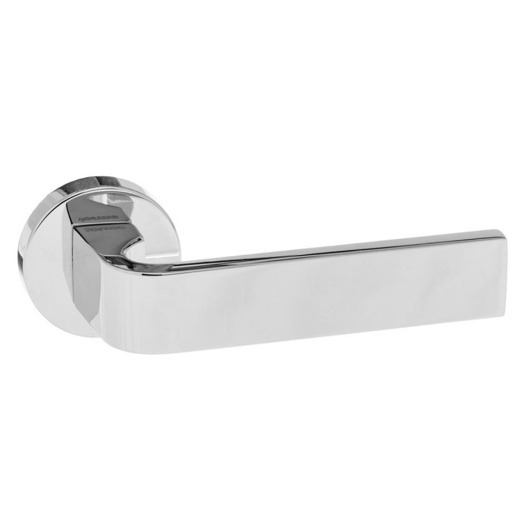 FMR413PC Forme Monza Lever Door Handle on Minimal Round Rose - Polished Chrome
