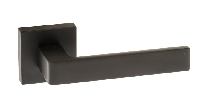 FMS254MB Forme Asti Lever Door Handle on Minimal Square Rose - Matt Black