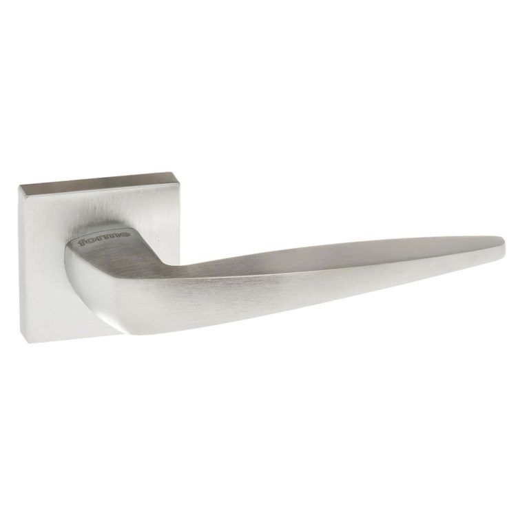 FMS272SC Forme Foglia Lever Door Handle on Minimal Square Rose - Satin Chrome