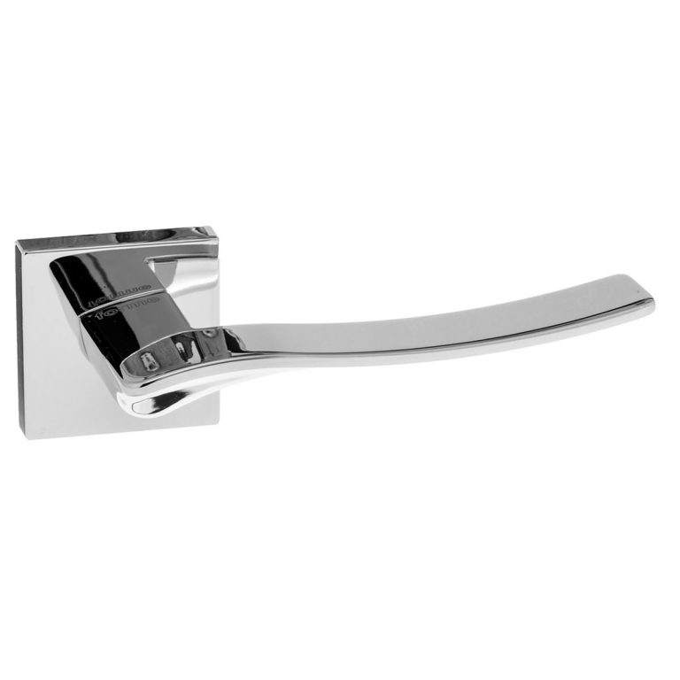 FMS280PC Forme Olimpia Lever Door Handle on Minimal Square Rose - Polished Chrome