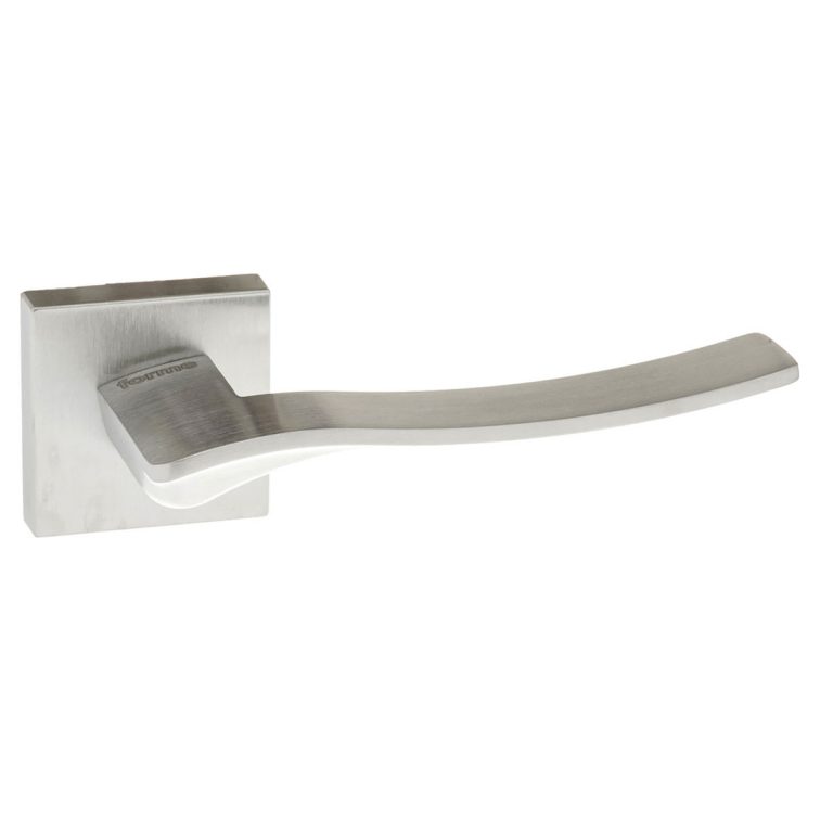 FMS280SC Forme Olimpia Lever Door Handle on Minimal Square Rose - Satin Chrome