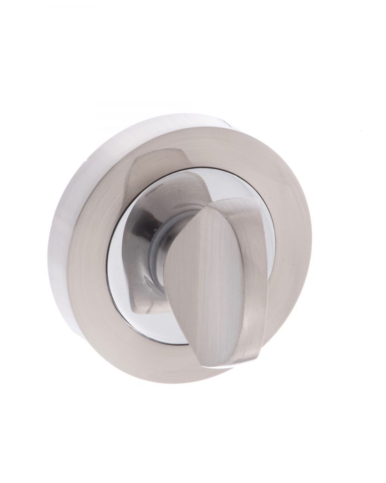 MWCSNCP Mediterranean WC Turn and Release on Round Rose - Satin Nickel/Polished Chrome