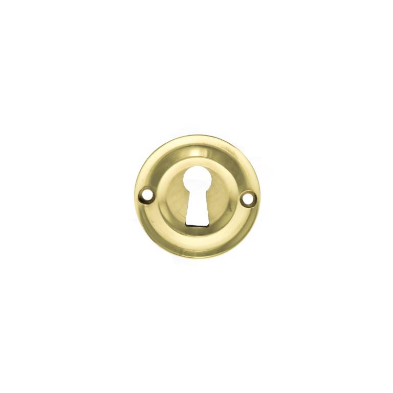 OERKEPB Old English Solid Brass Open Key Hole Escutcheons - Polished Brass