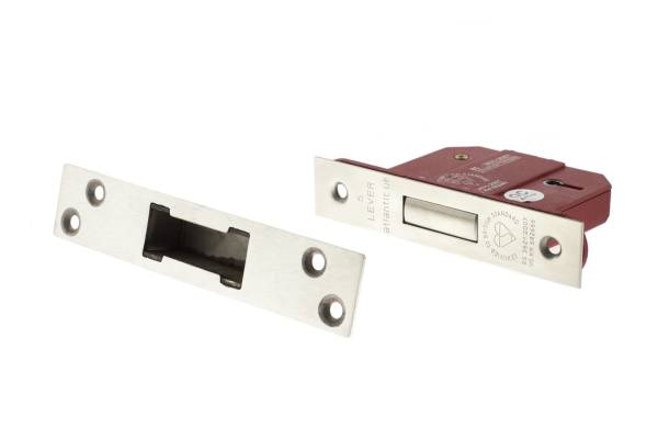 Atlantic 5 Lever Key Deadlock [BS] 3" - Satin Chrome