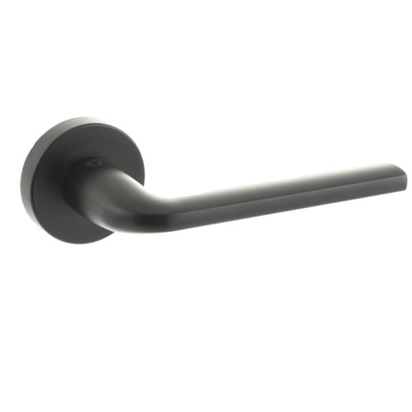 CTFMR133MB CleanTouch Anti-Bac Forme Milly Lever Door Handle on Minimal Round Rose - Matt Black