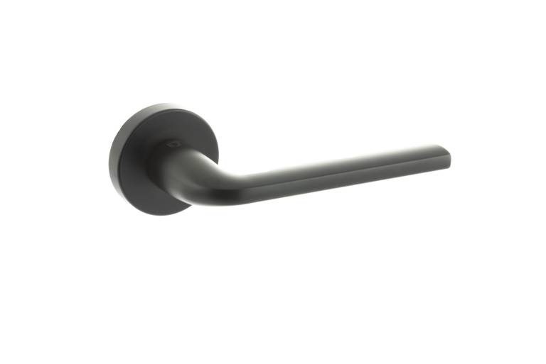 CTFMR133MB CleanTouch Anti-Bac Forme Milly Lever Door Handle on Minimal Round Rose - Matt Black