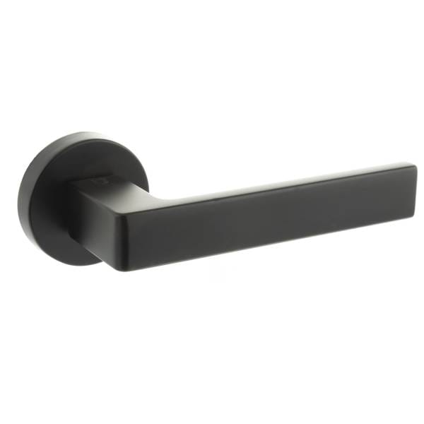 CTFMR254MB CleanTouch Anti-Bac Forme Asti Lever Door Handle on Minimal Round Rose - Matt Black