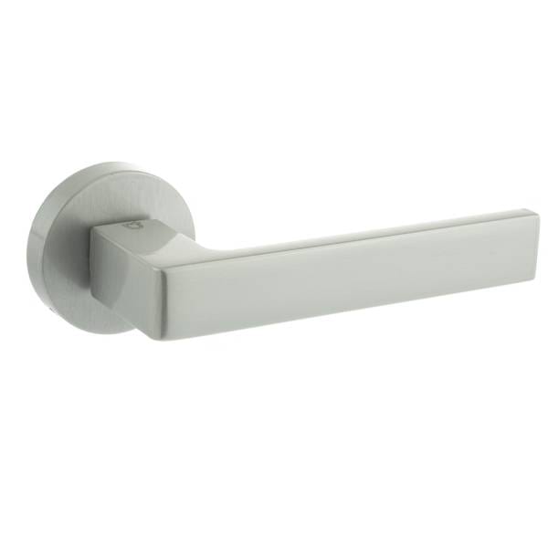 CTFMR254SC CleanTouch Anti-Bac Forme Asti Lever Door Handle on Minimal Round Rose - Satin Chrome