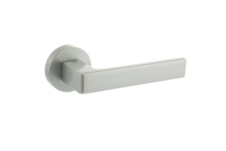 CTFMR254SC CleanTouch Anti-Bac Forme Asti Lever Door Handle on Minimal Round Rose - Satin Chrome