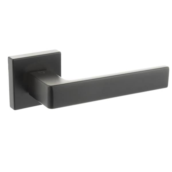 CTFMS254MB CleanTouch Anti-Bac Forme Asti Lever Door Handle on Minimal Square Rose - Matt Black