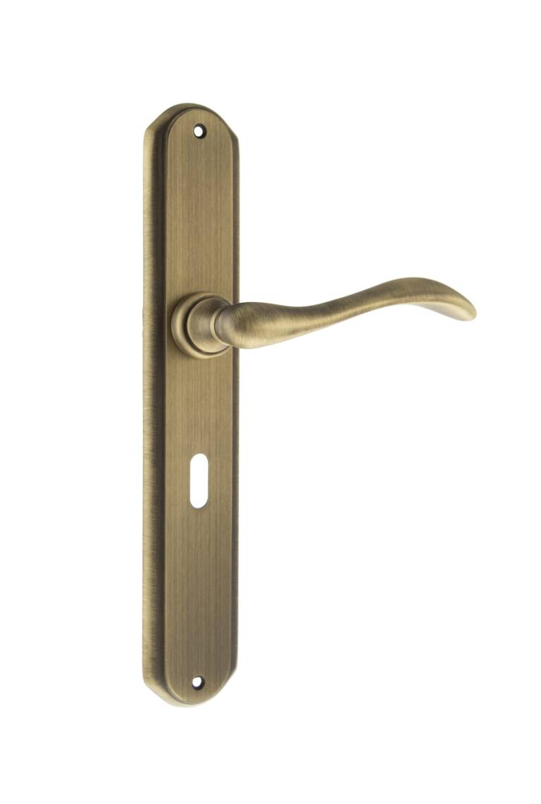 LIMITED EDITION FBP138KYB Forme Valence Solid Brass Key Lever Door Handle on Backplate - Yester Bronze