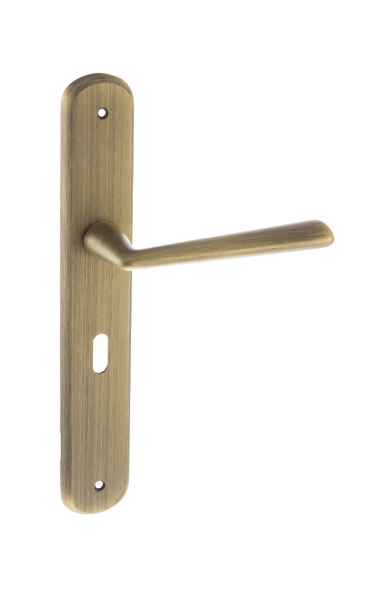 LIMITED EDITION FBP193KYB Forme Brigette Solid Brass Key Lever Door Handle on Backplate - Yester Bronze