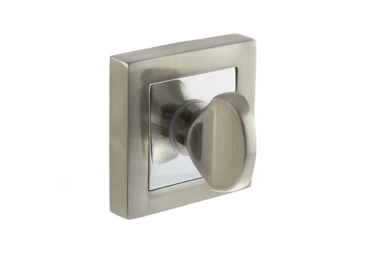 S4WCSSNPC STATUS WC Turn and Release on S4 Square Rose - Satin Nickel/Polished Chrome
