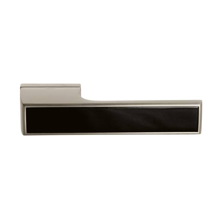T3089LMBPL Tupai Rapido VersaLine Tobar Lever Door Handle on Long Rose - Pearl Black Decorative Plate - Pearl Nickel
