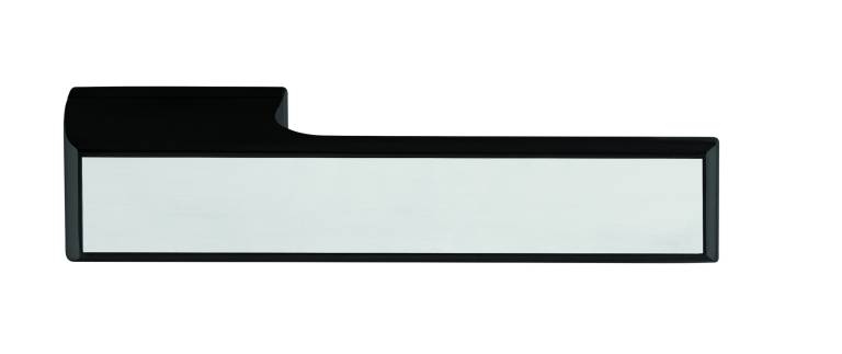 T3089LPSSMB Tupai Rapido VersaLine Tobar Lever Door Handle on Long Rose - Polished Stainless Steel Decorative Plate - Matt Black