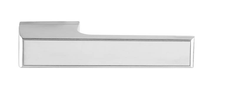 T3089LPSSSC Tupai Rapido VersaLine Tobar Lever Door Handle on Long Rose - Polished Stainless Steel Decorative Plate - Satin Chrome