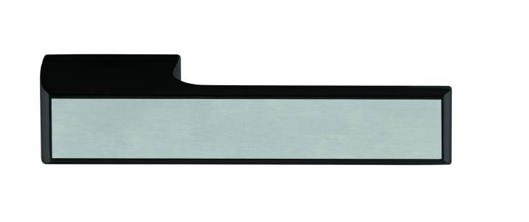 T3089LSSSMB Tupai Rapido VersaLine Tobar Lever Door Handle on Long Rose - Satin Stainless Steel Decorative Plate - Matt Black