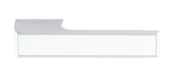 T3089LWHPC Tupai Rapido VersaLine Tobar Lever Door Handle on Long Rose - White Decorative Plate - Bright Polished Chrome