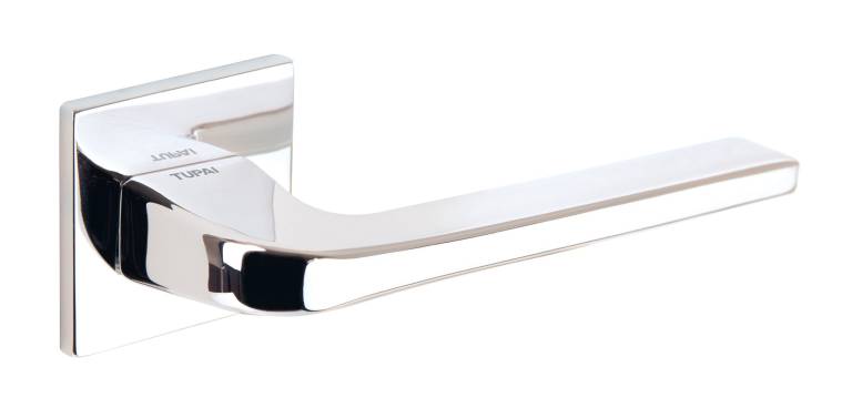 T4007S5SPC Tupai Rapido 5S Line Canha Lever Door Handle on 5mm Slimline Square Rose - Bright Polished Chrome