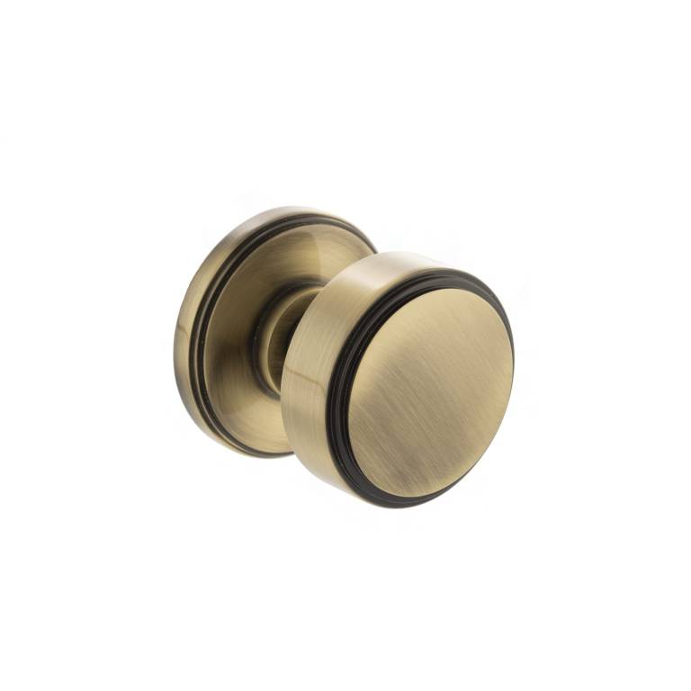 MH350SMKAB Millhouse Brass Boulton Solid Brass Stepped Mortice Knob on Concealed Fix Rose - Antique Brass