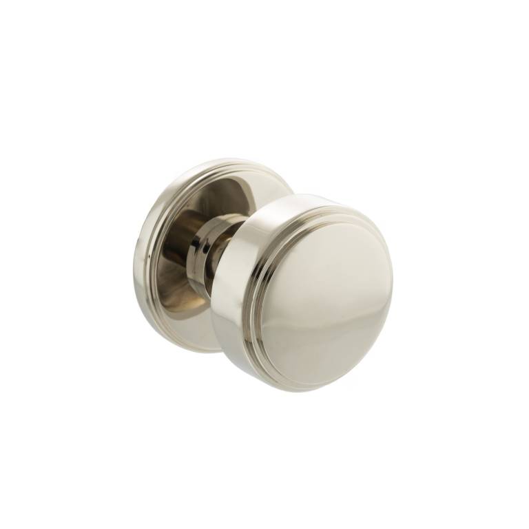 MH350SMKPN Millhouse Brass Boulton Solid Brass Stepped Mortice Knob on Concealed Fix Rose - Polished Nickel