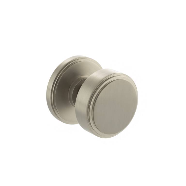 MH350SMKSN Millhouse Brass Boulton Solid Brass Stepped Mortice Knob on Concealed Fix Rose - Satin Nickel
