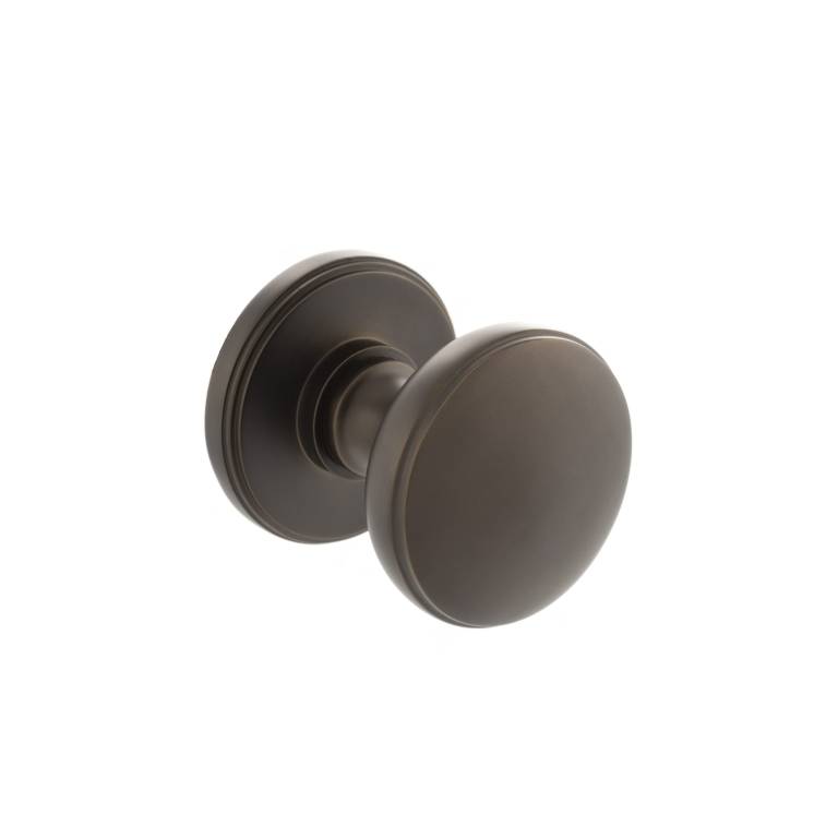 MH400DMKUDB Millhouse Brass Edison Solid Brass Domed Mortice Knob on Concealed Fix Rose - Urban Dark Bronze