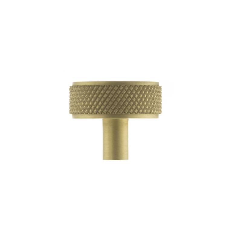 MHCK1935SB Millhouse Brass Hargreaves Disc Knurled Cabinet Knob on Concealed Fix - Satin Brass