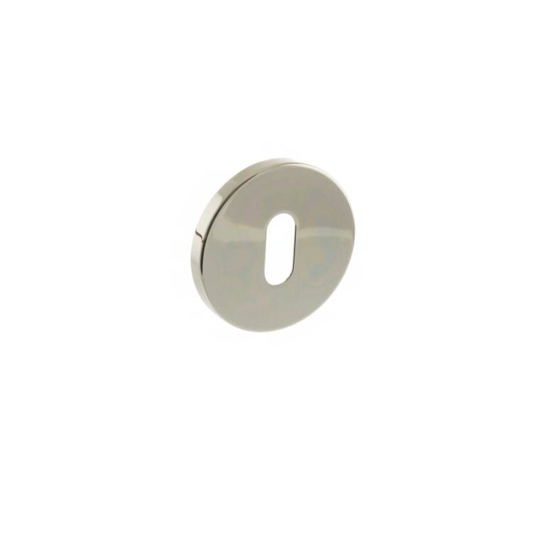 MHSRKPN Millhouse Brass Key Escutcheons on 5mm Slimline Round Rose - Polished Nickel