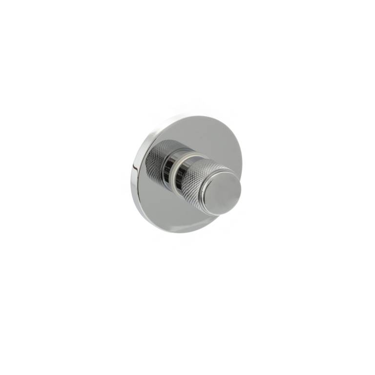 MHSRKWCPC Millhouse Brass Knurled WC Turn and Release on 5mm Slimline Round Rose - Polished Chrome