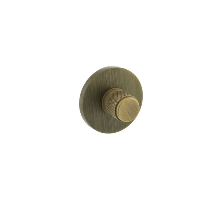 MHSRKWCYB Millhouse Brass Knurled WC Turn and Release on 5mm Slimline Round Rose - Yester Bronze