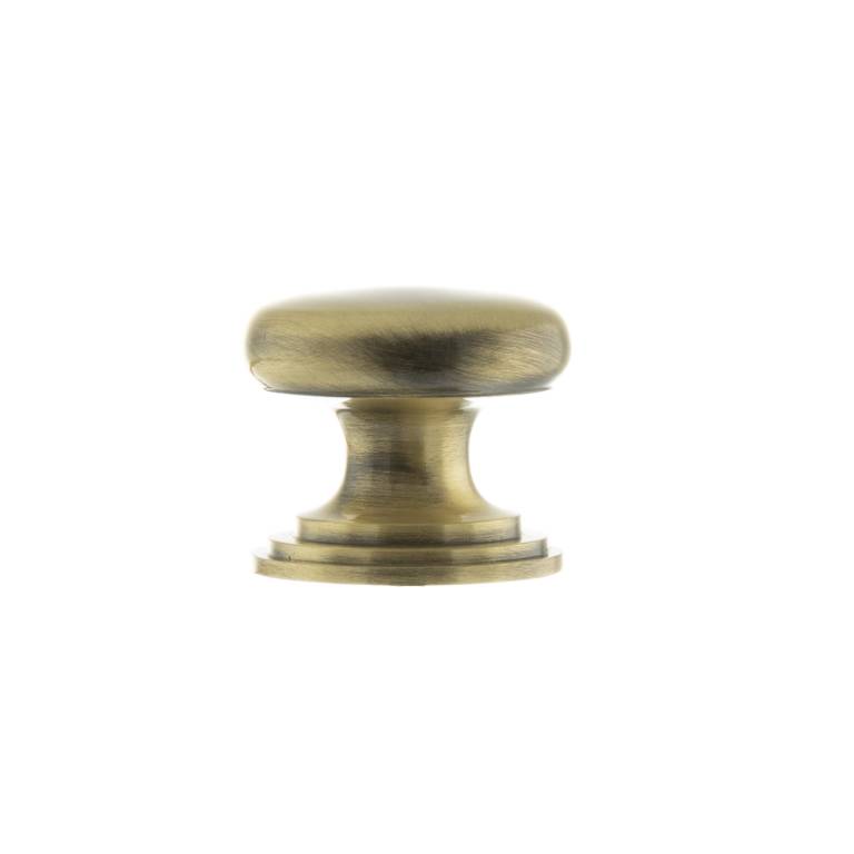 OEC1232AB Old English Lincoln Solid Brass Victorian Knob 32mm on Concealed Fix - Antique Brass