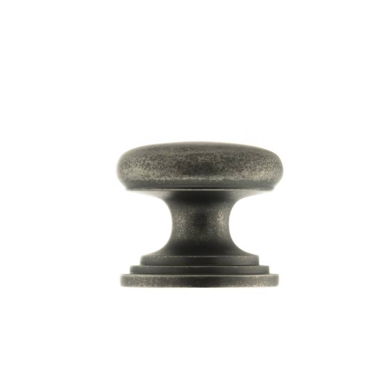 OEC1232DS Old English Lincoln Solid Brass Victorian Knob 32mm on Concealed Fix - Distressed Silver
