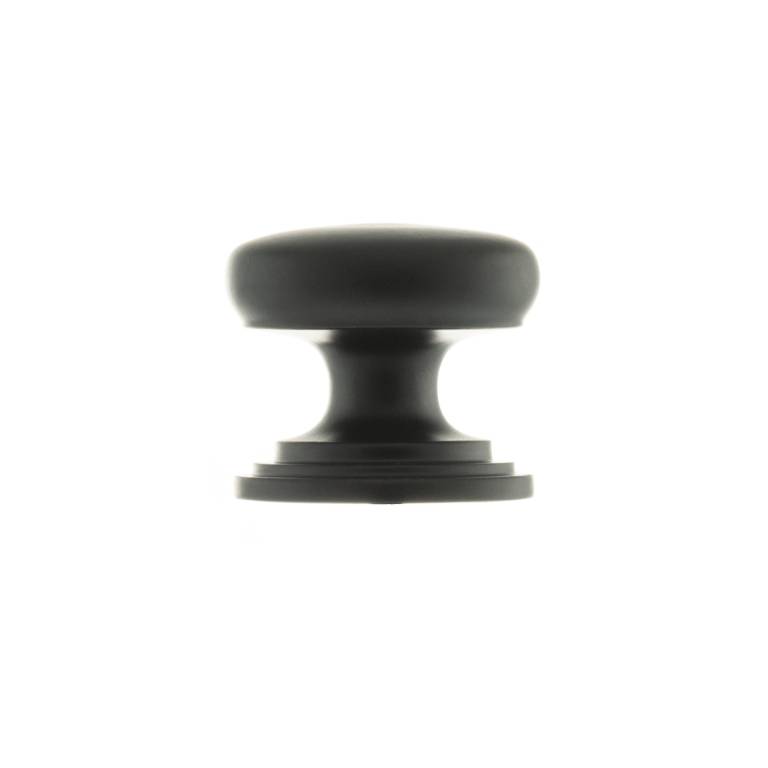 OEC1232MB Old English Lincoln Solid Brass Victorian Knob 32mm on Concealed Fix - Matt Black