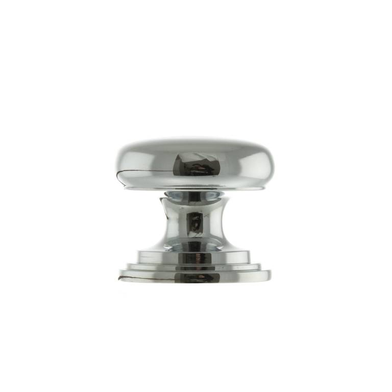 OEC1232PC Old English Lincoln Solid Brass Victorian Knob 32mm on Concealed Fix - Polished Chrome