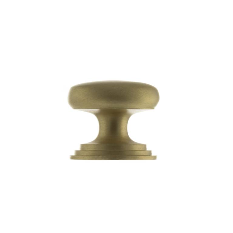 OEC1232SB Old English Lincoln Solid Brass Victorian Knob 32mm on Concealed Fix - Satin Brass
