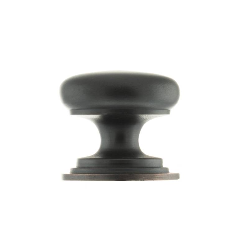 OEC1238AC Old English Lincoln Solid Brass Victorian Knob 38mm on Concealed Fix - Antique Copper