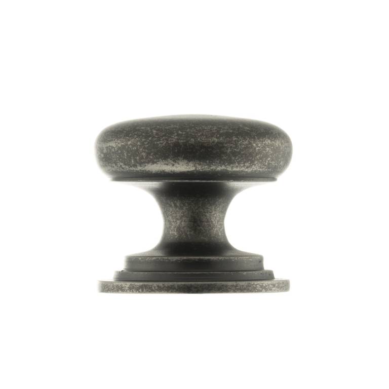 OEC1238DS Old English Lincoln Solid Brass Victorian Knob 38mm on Concealed Fix - Distressed Silver