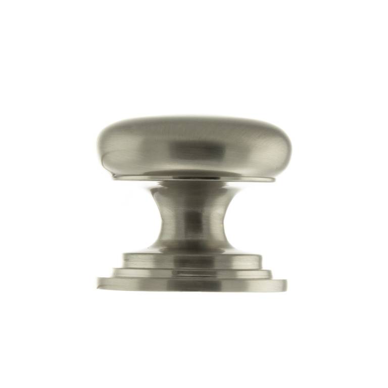 OEC1238SN Old English Lincoln Solid Brass Victorian Knob 38mm on Concealed Fix - Satin Nickel