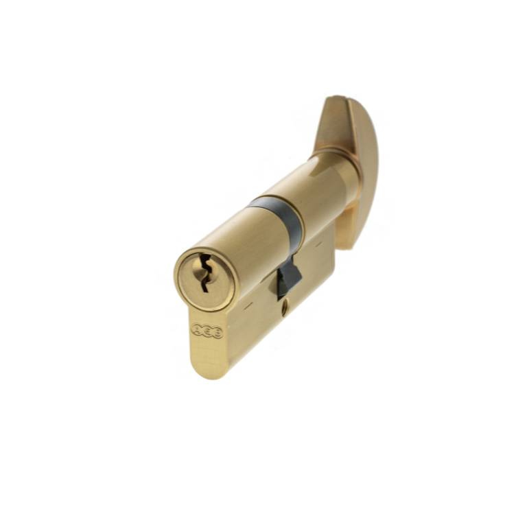 C620083030 AGB Euro Profile 5 Pin Cylinder Key to Turn 35-35mm (70mm) - Satin Brass