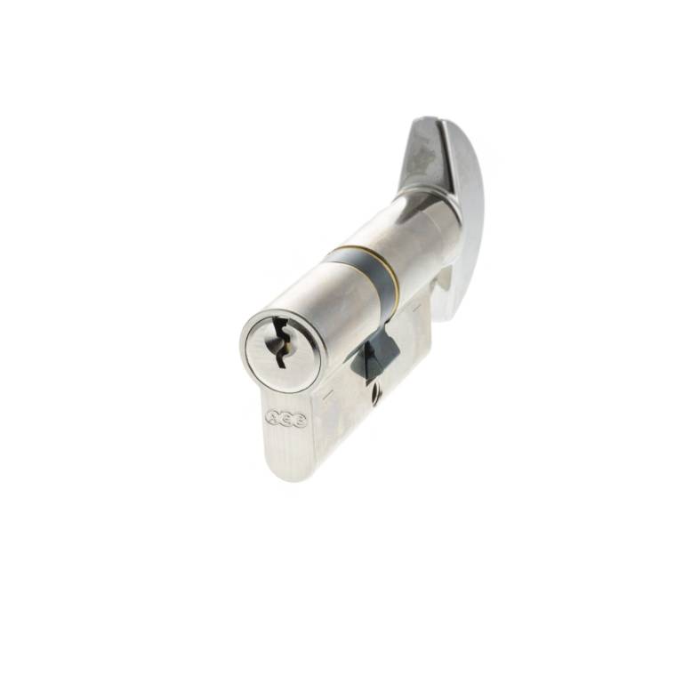 C620302525 AGB Euro Profile 5 Pin Cylinder Key to Turn 30-30mm (60mm) - Polished Chrome