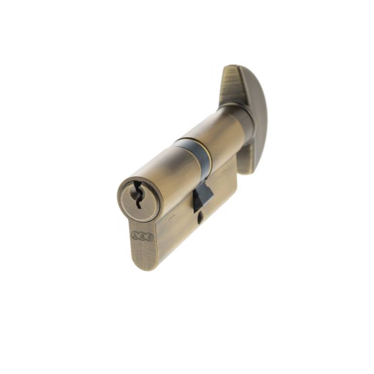 C620723030 AGB Euro Profile 5 Pin Cylinder Key to Turn 35-35mm (70mm) - Matt Antique Brass