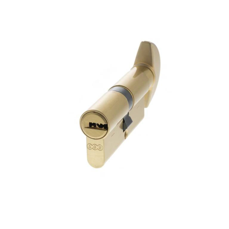 CA20083030 AGB Euro Profile 15 Pin Cylinder Key to Turn 35-35mm (70mm) - Satin Brass