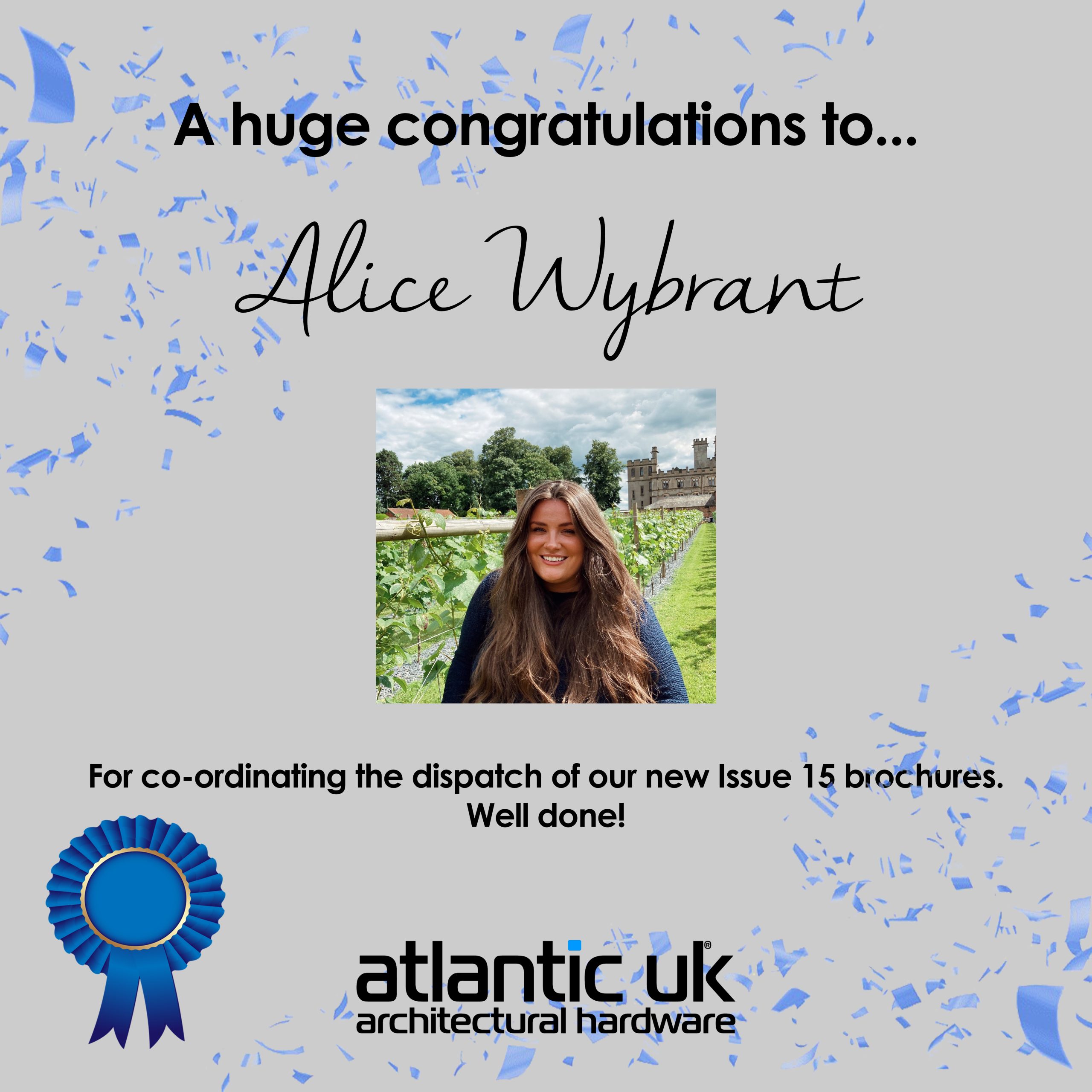 Congratulations Alice! Employee of the Month for July!