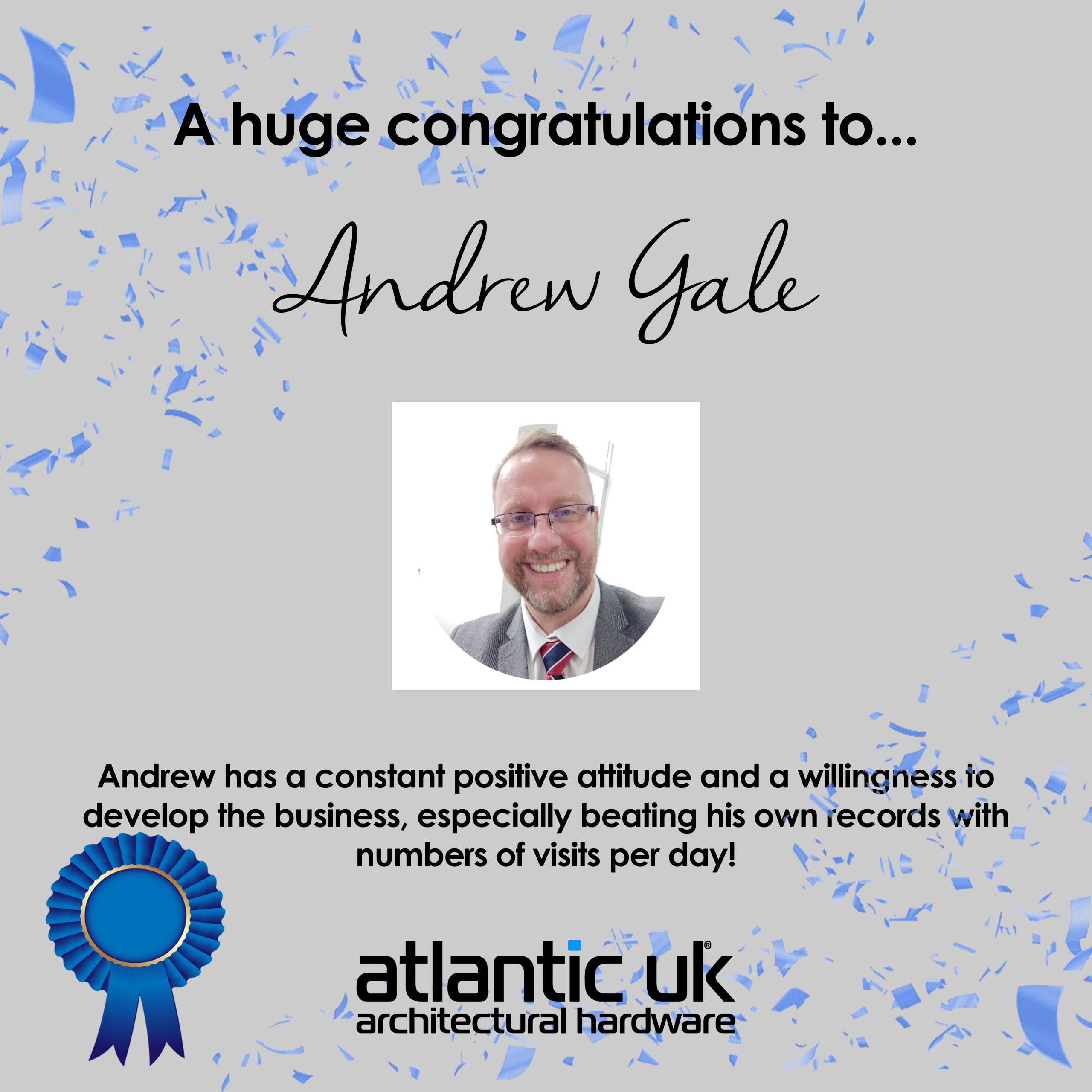 Congratulations Andrew! Employee of the Month for August! image