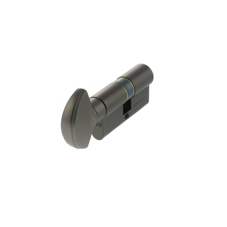 C620F92525 AGB Euro Profile 5 Pin Cylinder Key to Turn 30-30mm (60mm) - Black Nickel